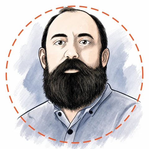 Illustrated portrait of D. P. Prianti