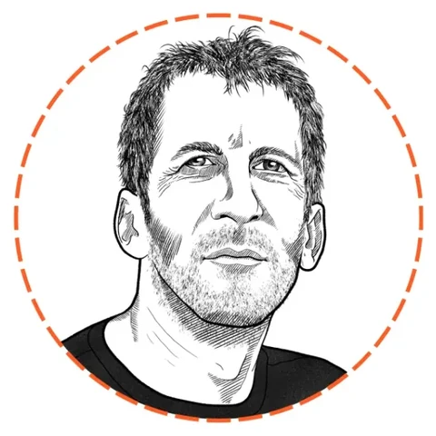 Illustrated portrait of Jonathan Leighton