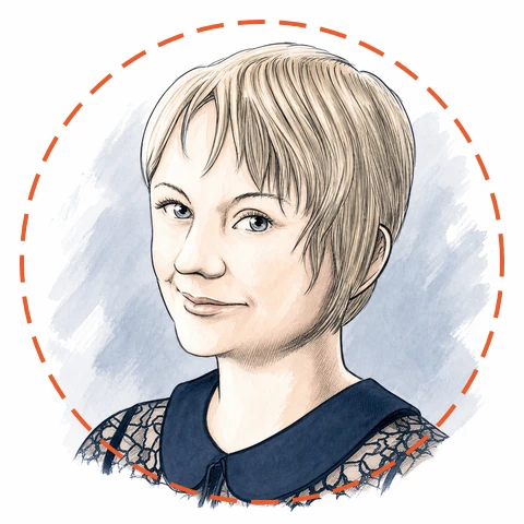 Illustrated portrait of Lillie Beiting
