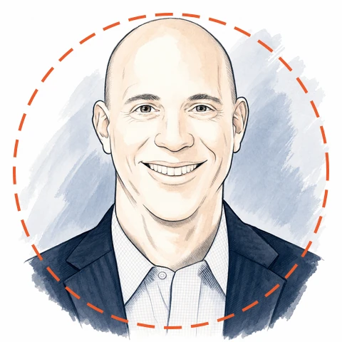 Illustrated portrait of Michael Glazer