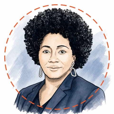 Illustrated portrait of Renée Cummings